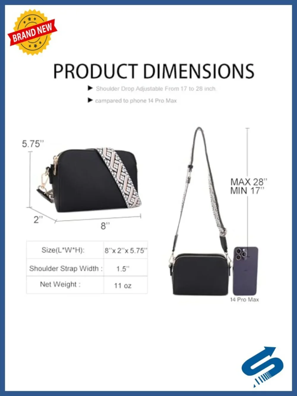 Trendy Vegan Leather Triple Zip Crossbody Camera Bag with Wide Guitar Strap